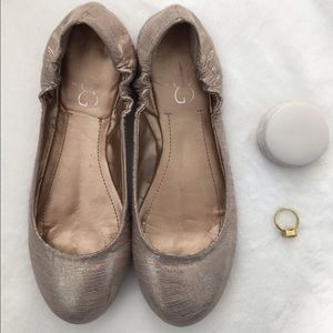 BCBG Paris Magie Leather Metallic Ballet Flat